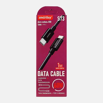 Кабель S73 Type-C-Type-C 6А Smartbuy 1м