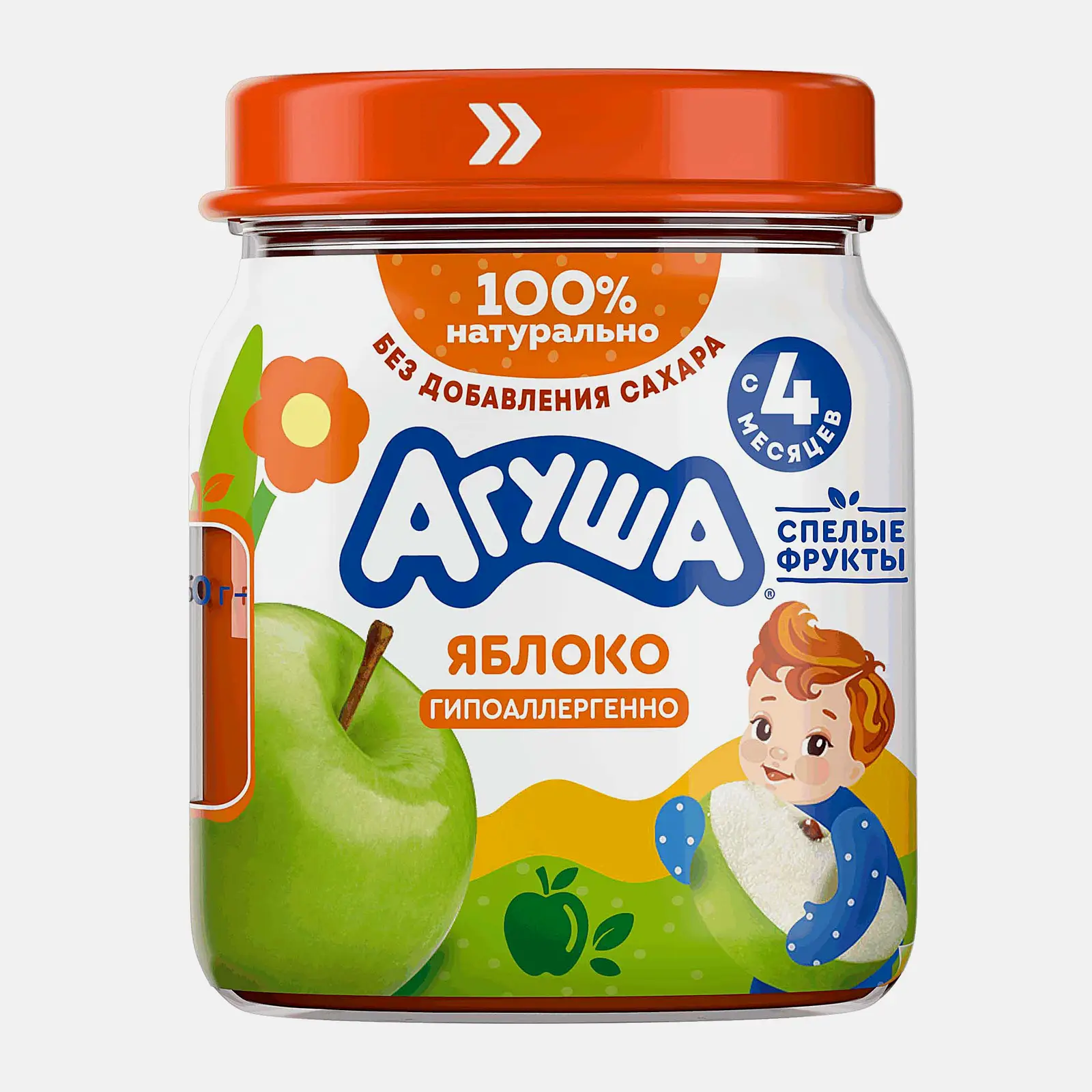Пюре из яблок с 4 месяцев Агуша 100г