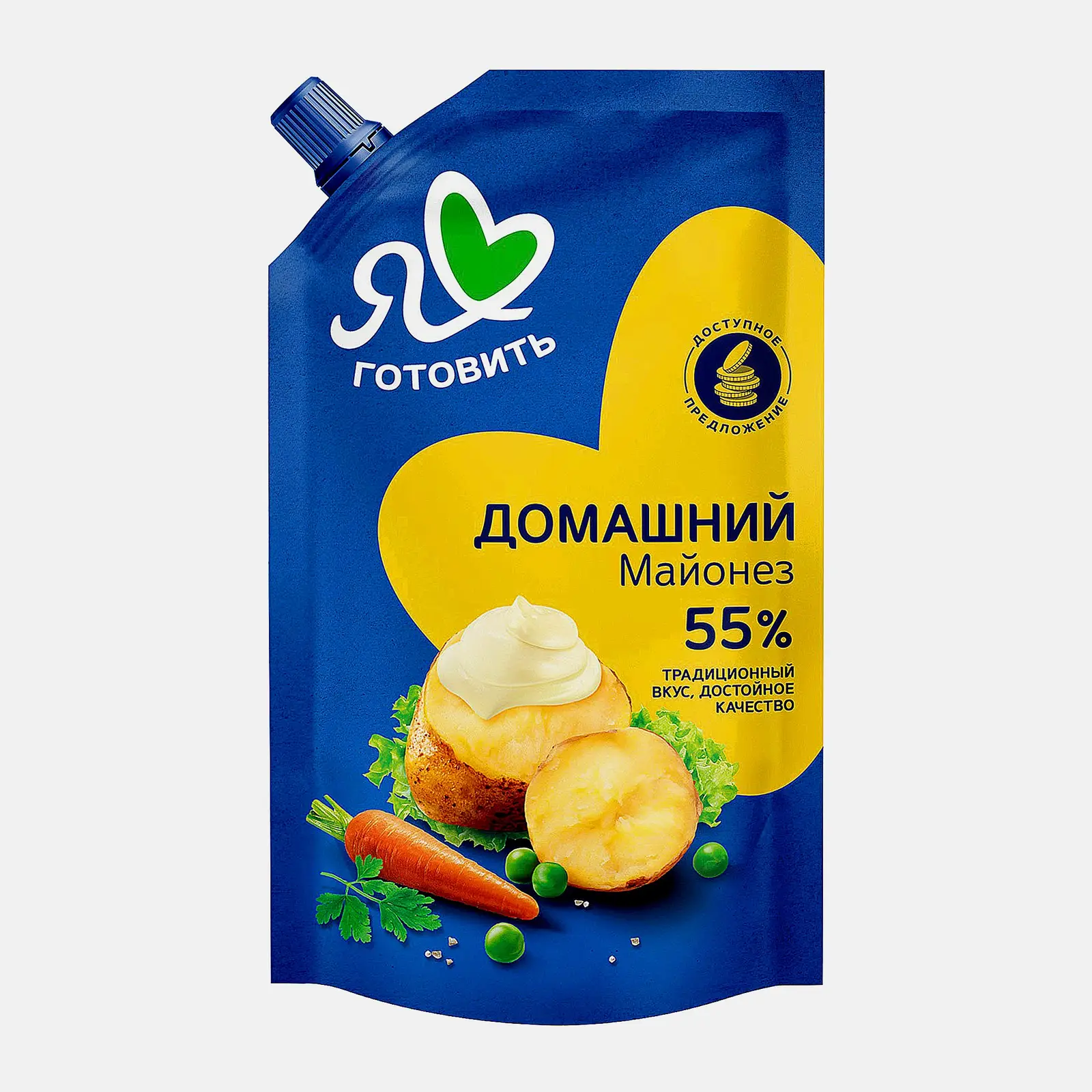Изображение товара Майонез Я люблю готовить Домашний 55% 600 мл натуральный и насыщенный вкус