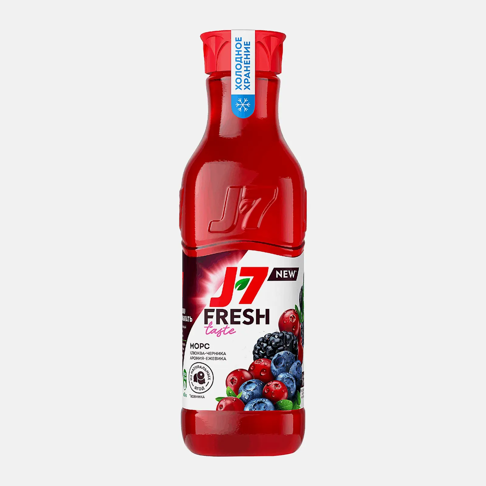 Изображение товара Морс J7 Fresh Taste из клюквы черники черноплодной рябины и ежевики 850мл