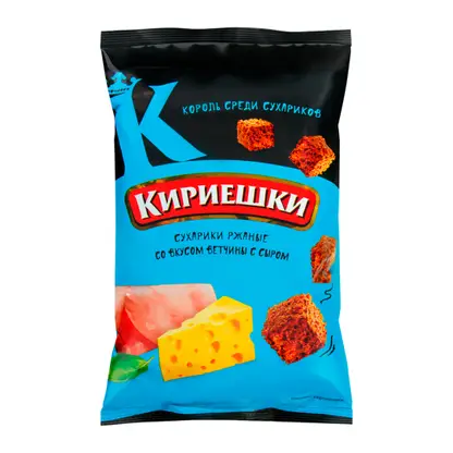 Изображение товара Сухарики ржаные Холодец/Бекон/Ветчина с сыром Кириешки 100г в ассортименте Изображение товара Сухарики ржаные Холодец/Бекон/Ветчина с сыром Кириешки 100г в ассортименте