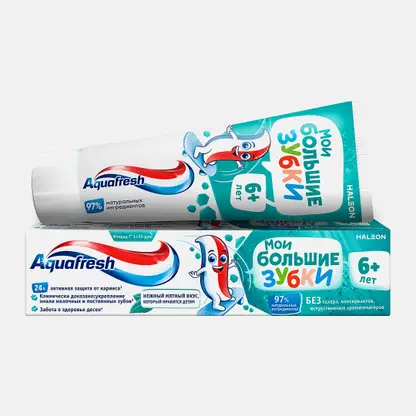 Зубная паста детская Aquafresh Мои большие зубки от 6 до 8 лет с фтором для укрепления зубов 50мл