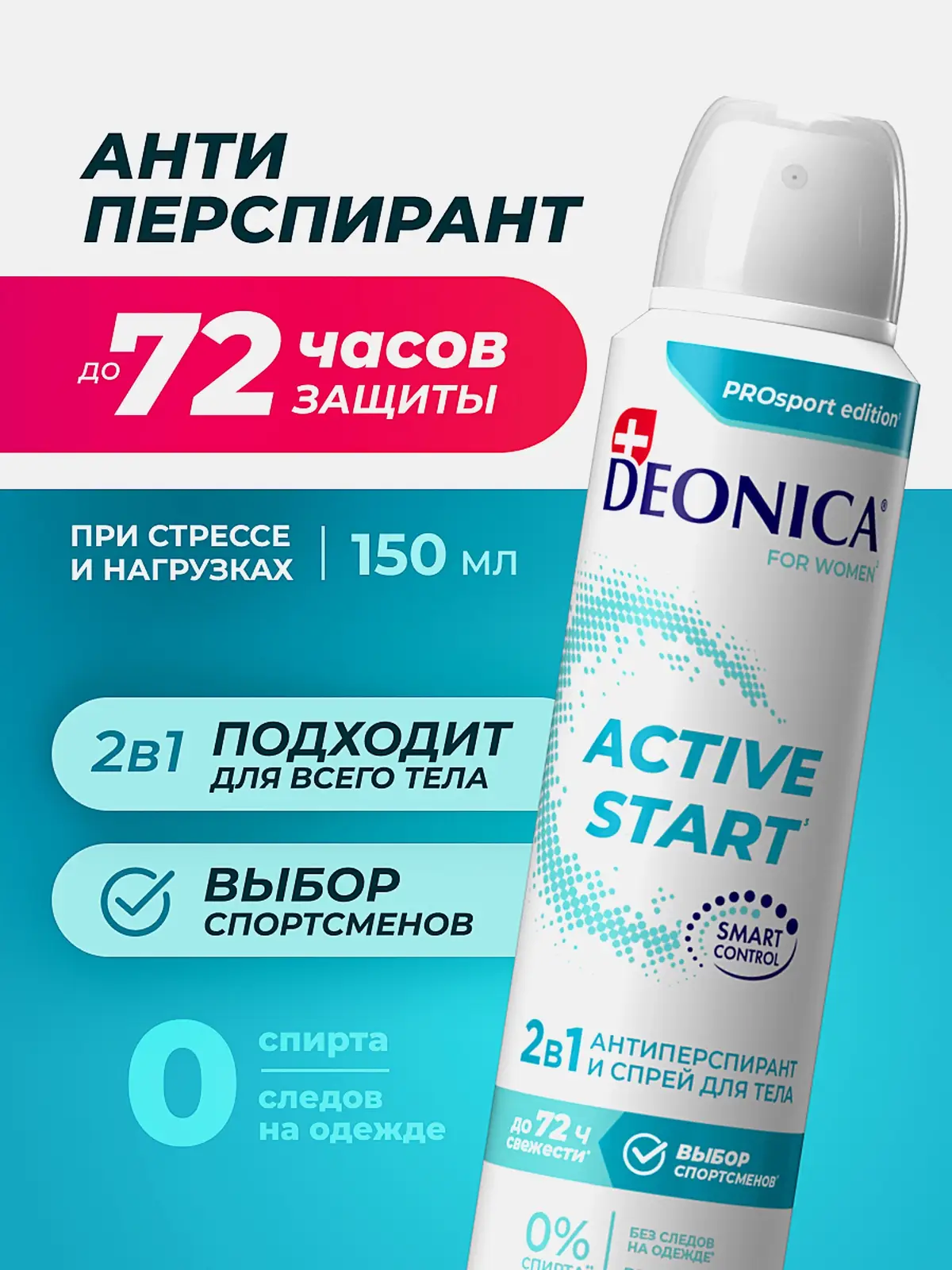 Женский антиперспирант Active Start спрей Deonica 150мл