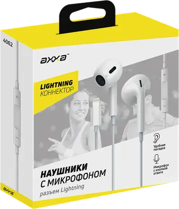 Наушники Axxa с микрофоном с разъемом 8pin AW-03 4062