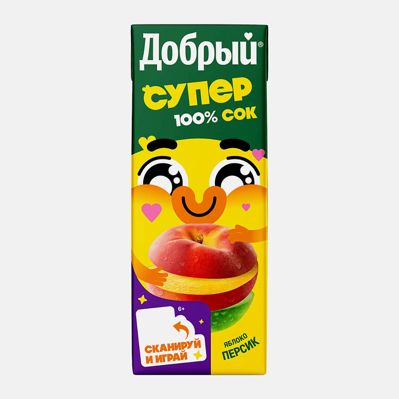 Сок Добрый Active kid Яблоко-персик 200мл