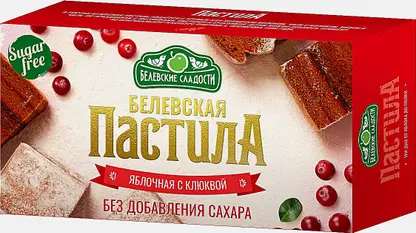Пастила яблоко и клюква без сахара Белевская Пастила 200г
