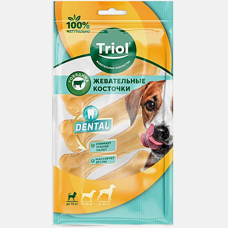 Лакомство для собак кость из жил Triol 3 см 4шт
