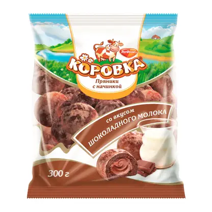 Изображение товара Пряники со вкусом шоколадного молока Коровка 300г
