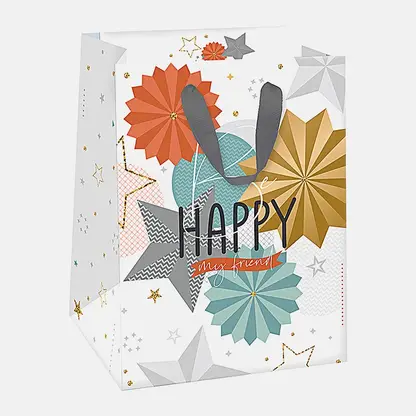 Пакет Пакетико подарочный с тиснением SMT Вечеринка 14*19*11см в ассортименте