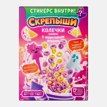 Колечки Скрепыши глазированные с фруктовым вкусом 200г