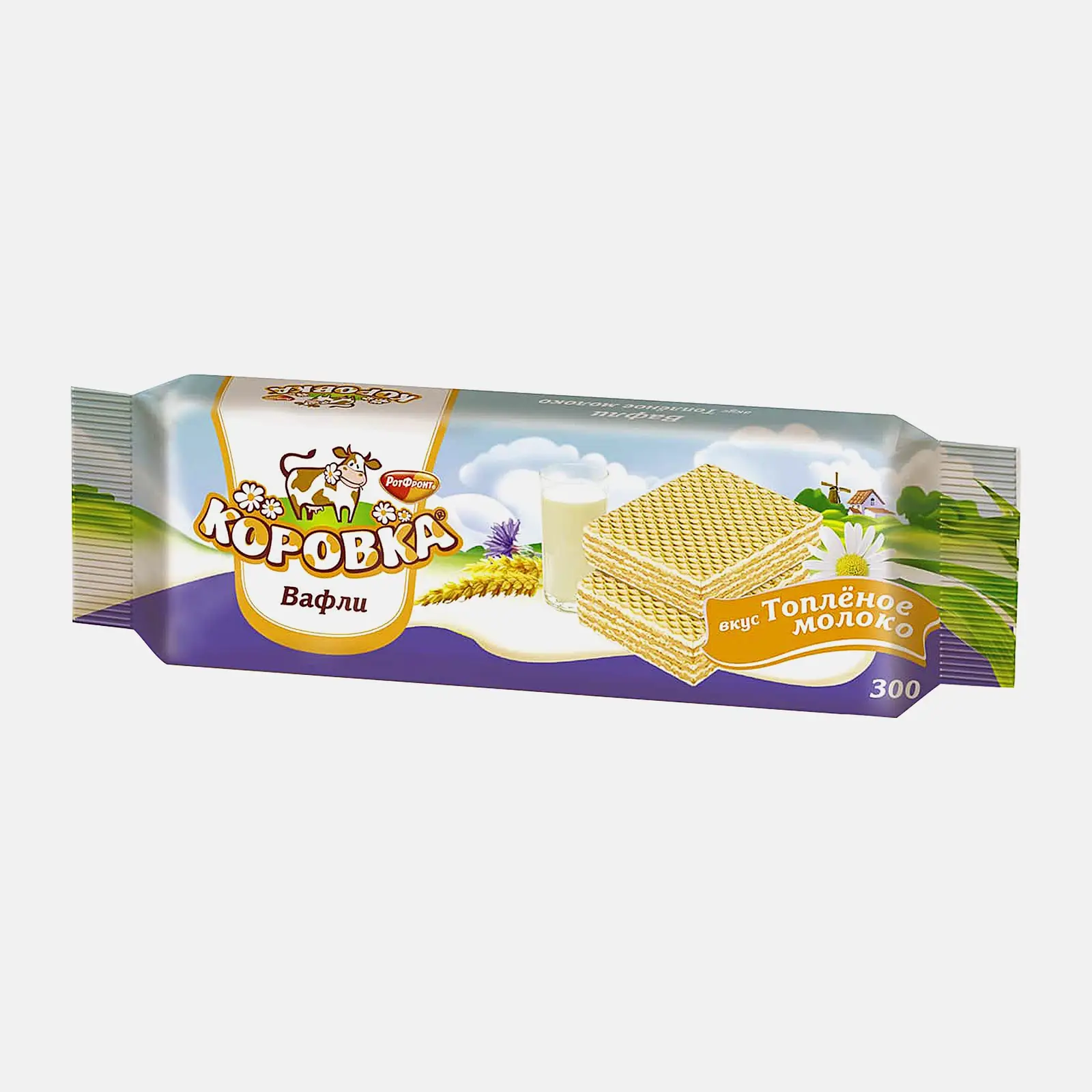 Изображение товара Вафли Коровка вкус топленое молоко Рот Фронт 300г