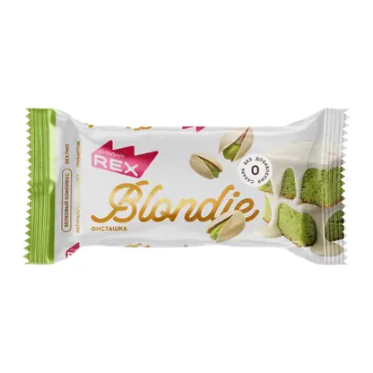 Изображение товара Пирожное протеиновое Блонди фисташка Proteinrex 50г - полезный десерт и источник белка