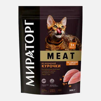 Сухой корм для взрослых кошек Мираторг Meat курица 300г