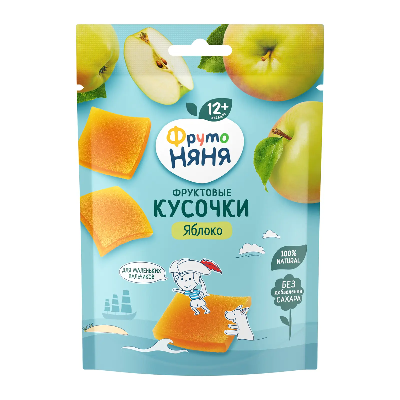 Изображение товара Фруктовые кусочки из яблока Фрутоняня 53г натуральный перекус для малышей
