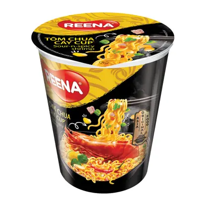 Изображение товара Лапша быстрого приготовления со вкусом Кисло-острая креветка Reena 65г