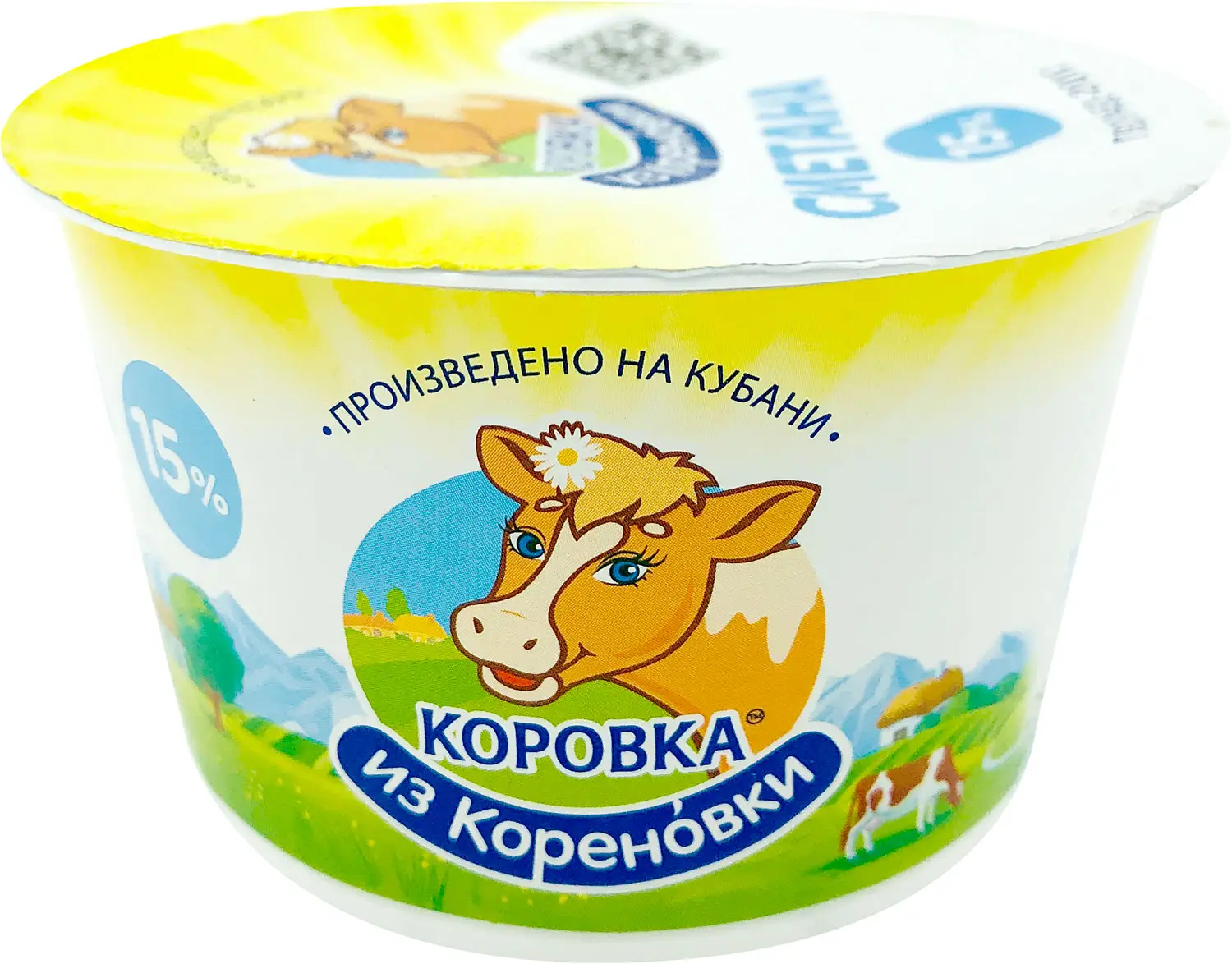 Сметана Коровка из Кореновки 15% 180г — в каталоге на сайте сети Магнит |  Краснодар