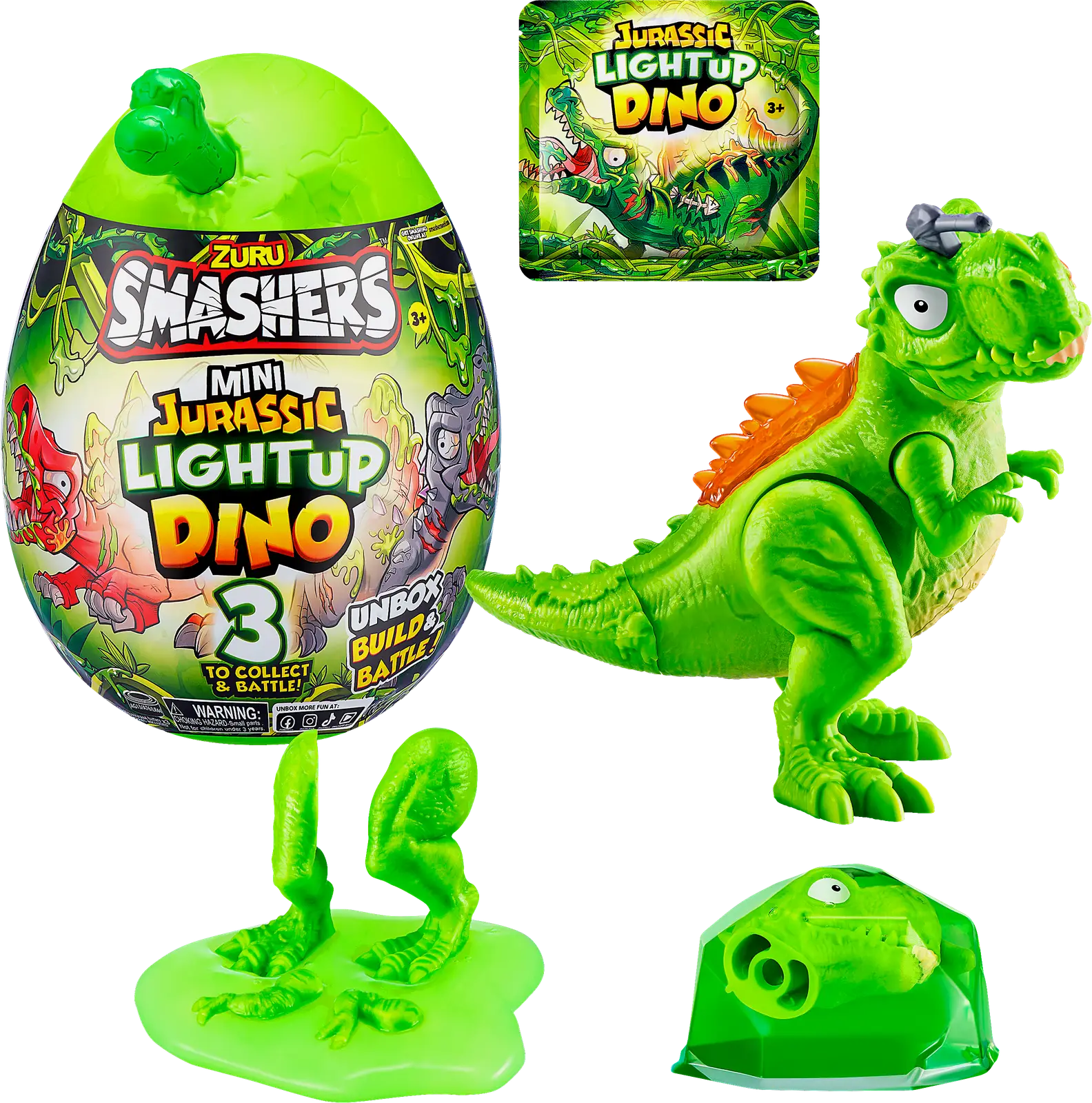 Набор игровой Zuru Smashers mini Jurassic LightUp 369г 19.4*12.5*14.2см - фото 2