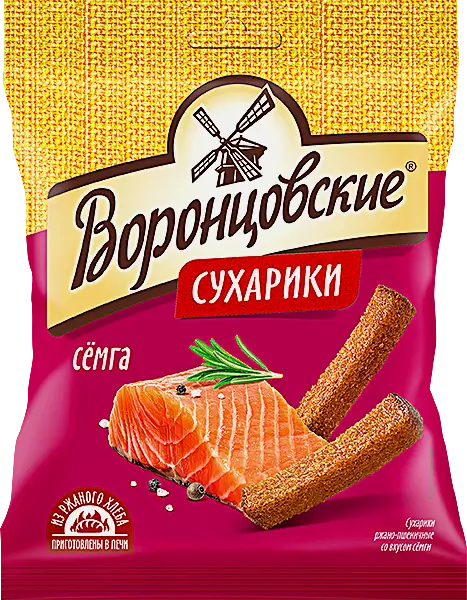 Сухарики Воронцовские Сёмга ржано-пшеничные 120г