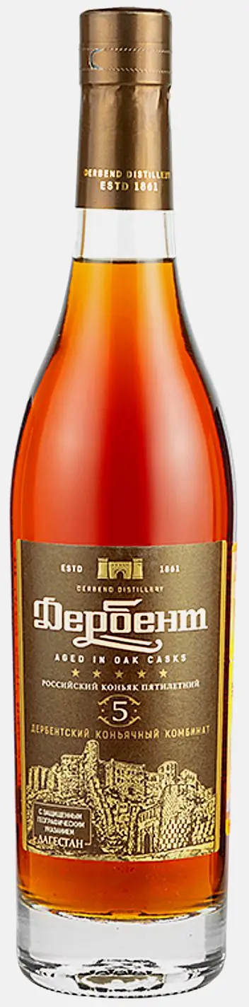 Изображение товара Коньяк Дербент 5 лет 40% 0.5л выдержка в дубе натуральный вкус