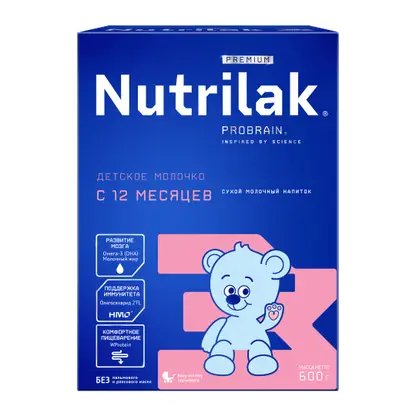 Изображение товара Смесь молочная Nutrilak Premium 3 с 12месяцев 600г Изображение товара Смесь молочная Nutrilak Premium 3 с 12месяцев 600г