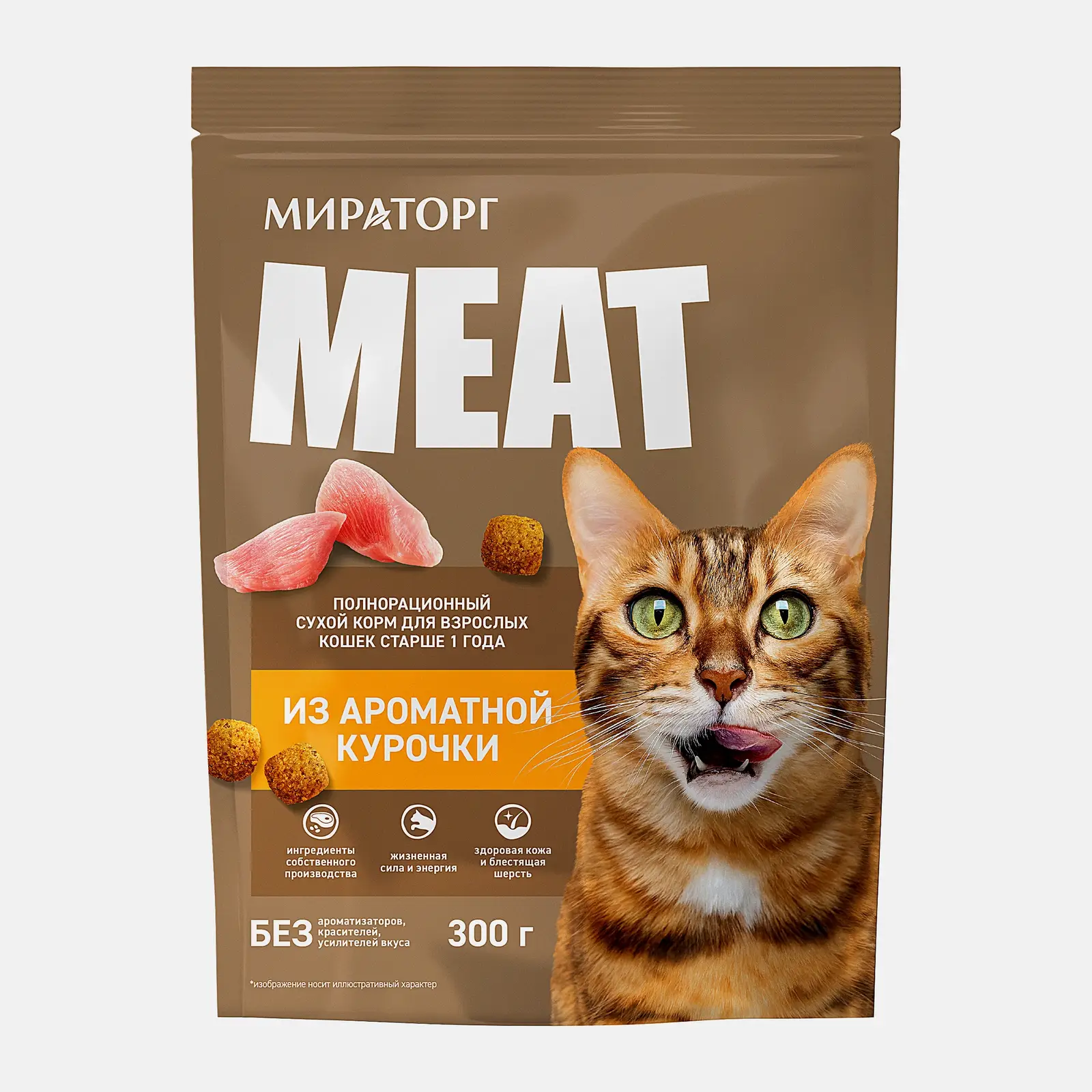 Сухой корм для взрослых кошек Мираторг Meat курица 300г