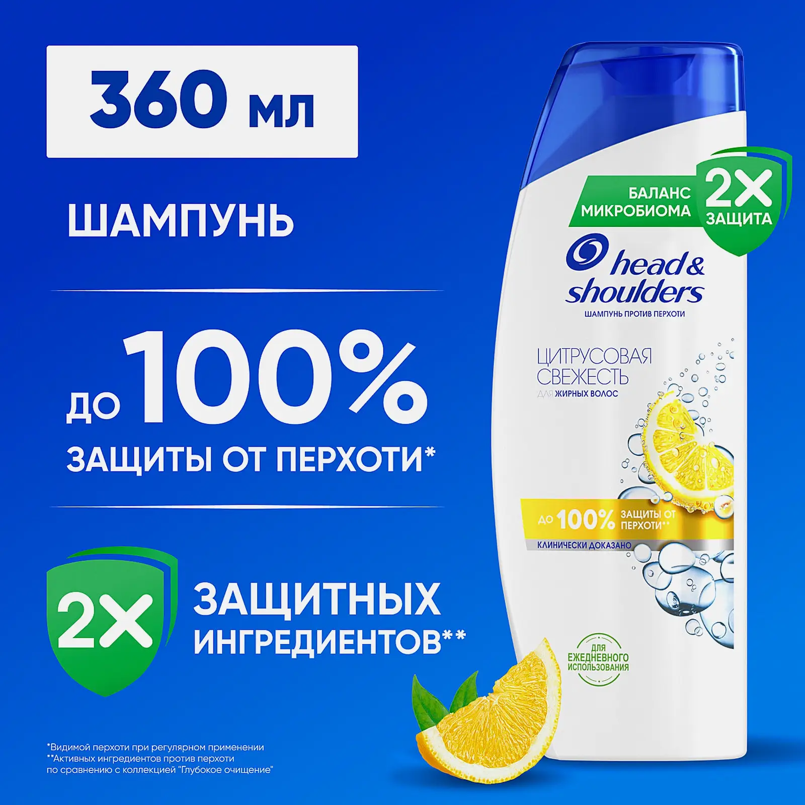 Шампунь для волос против перхоти Цитрусовая свежесть Head&Shoulders 360мл - фото 6