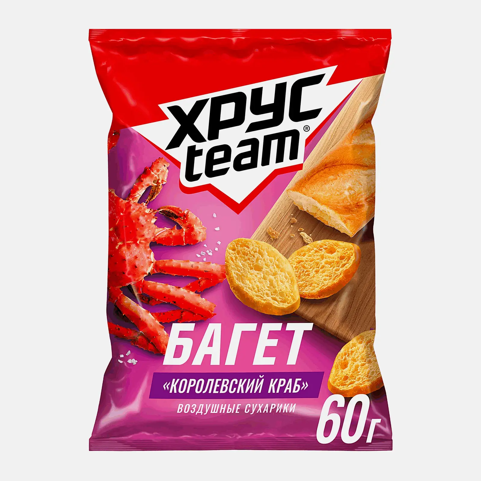 Сухарики Хрусteam Багет Королевский краб 60г