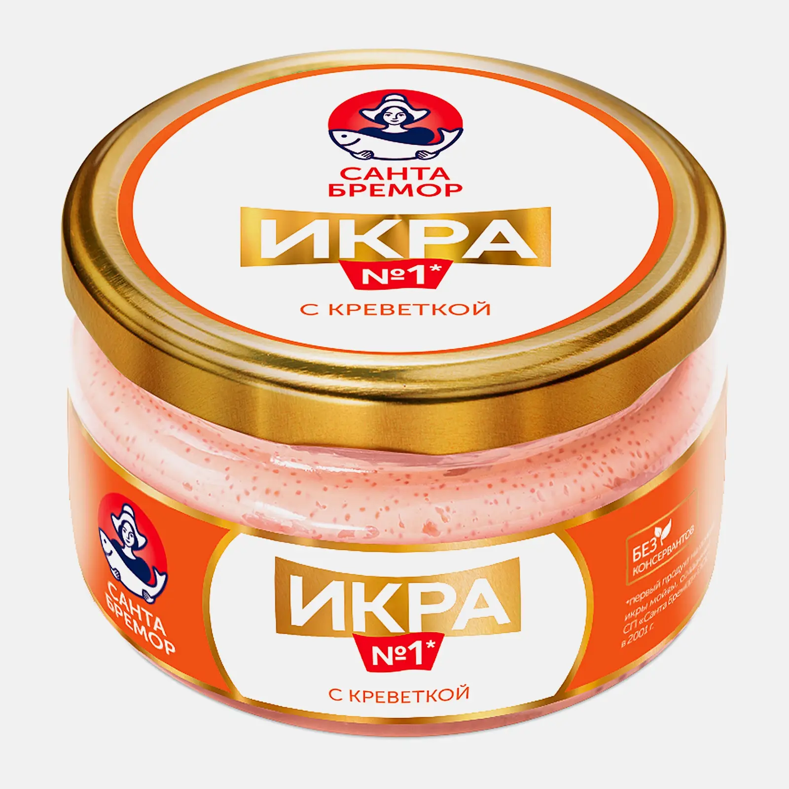 Изображение товара Икра мойвы Санта Бремор с креветкой 180г - деликатес для гурманов