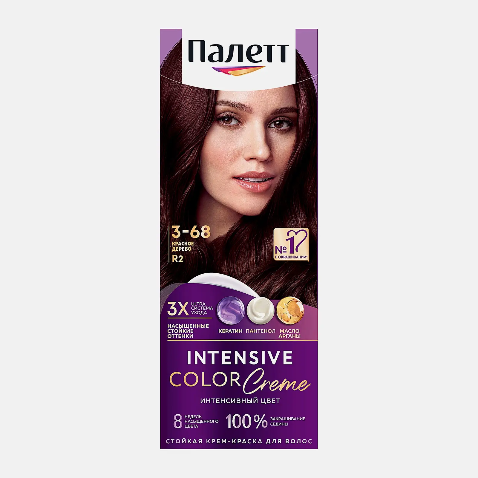 Стойкая крем-краска для волос Палетт Интенсивный цвет 3-68 (R2) Красное дерево