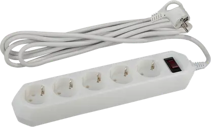 Сетевой фильтр Эра 5 розеток 10А 2200Вт 3м