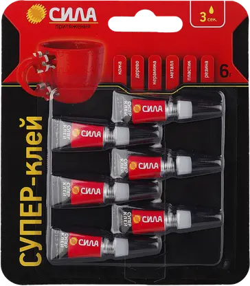 Супер-клей Сила Сверхпрочный 1г*6шт