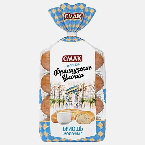 Изображение товара Молочная бриошь Французские улочки Смак 120 г свежая ароматная