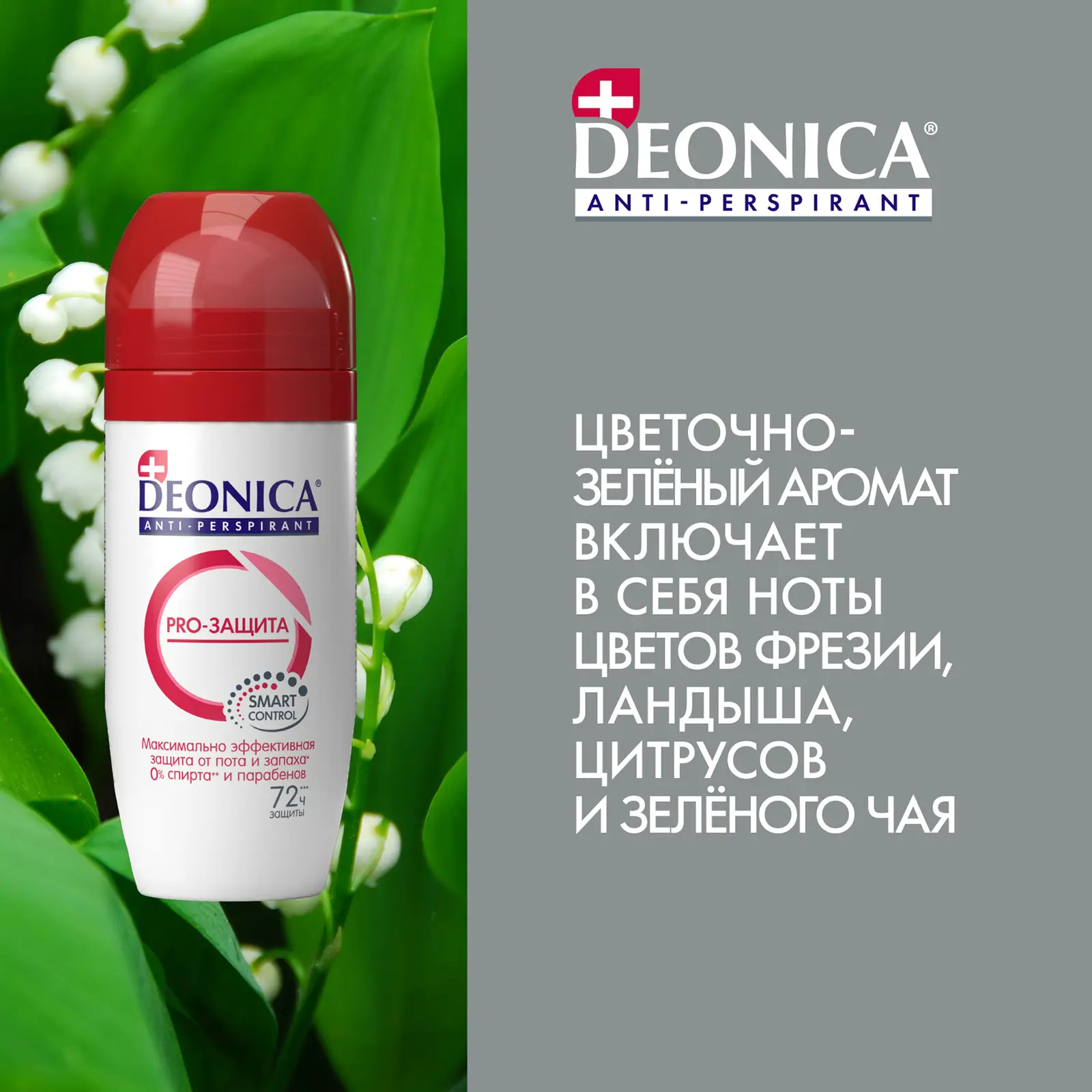 Женский дезодорант антиперспирант Pro-Защита шариковый Deonica 50мл