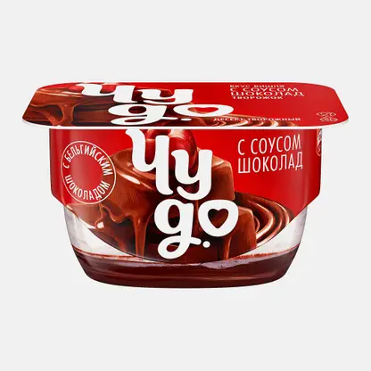 Творожный десерт двухслойный со вкусом вишни с шоколадным соусом Чудо 4.4% 100г