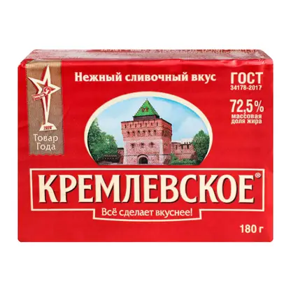 Изображение товара Спред Кремлевское растительно-жировой 72.5% 180г Натуральный сливочный вкус