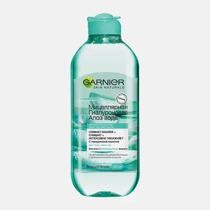Мицеллярная вода Garnier Гиалуроновая Алоэ Вода для ежедневного очищения демакияжа увлажнения сияния и красоты всех типов кожи 400мл