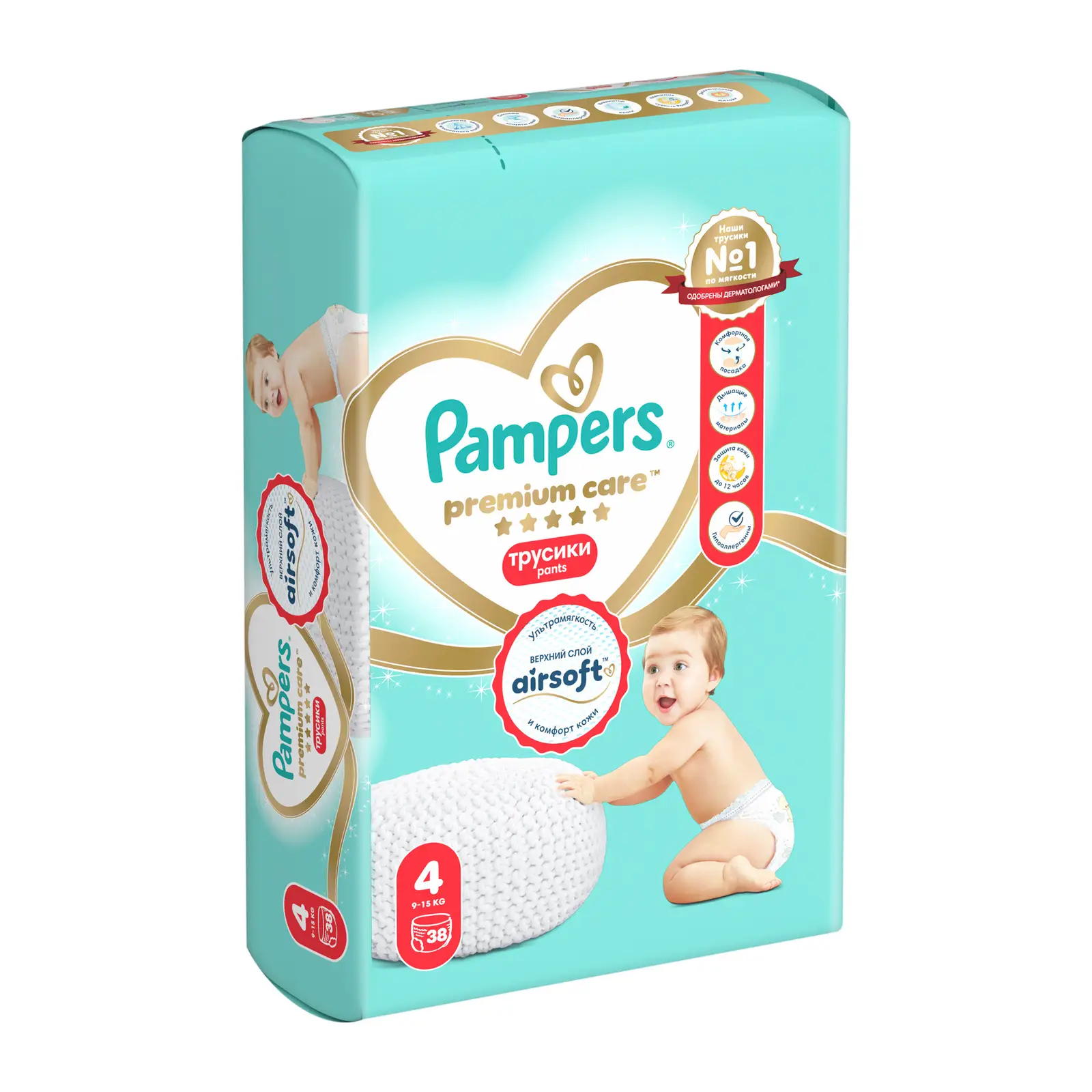 Подгузники-трусики Pampers Premium Care Pants р.4 9-15кг 38шт