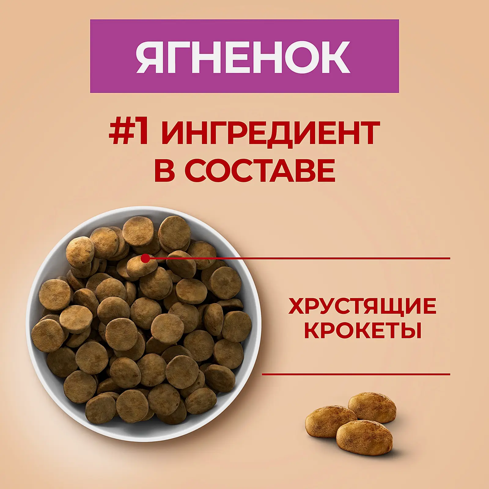 Сухой корм для взрослых собак средних и крупных пород с ягненком и рисом Purina ONE 3.8кг - фото 4