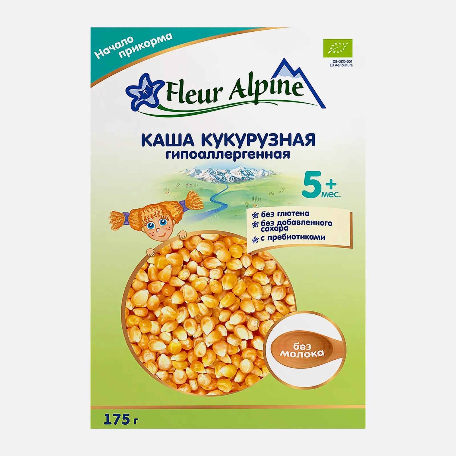 Каша Fleur Alpine Кукурузная с пребиотиками без глютена 175г
