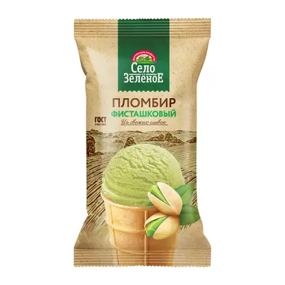 Изображение товара Мороженое Село зеленое пломбир вафельный стаканчик фисташка 70г Изображение товара Мороженое Село зеленое пломбир вафельный стаканчик фисташка 70г