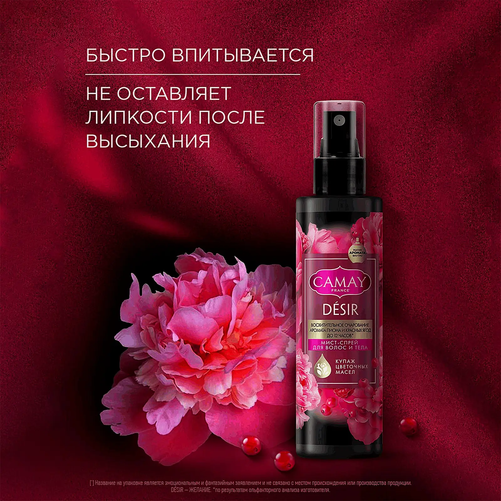 Мист-спрей для волос и тела Camay Desir Восхитительное очарование 190мл