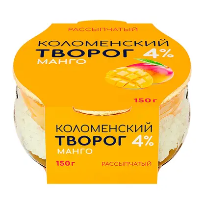 Изображение товара Творог Коломенское Молоко рассыпчатый манго 150г