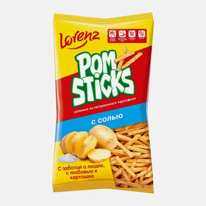 Чипсы картофельные соломкой Pomsticks с солью 100г