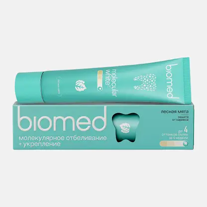 Зубная паста Biomed HealthyWhite молекулярное отбеливание Лесная мята 65г