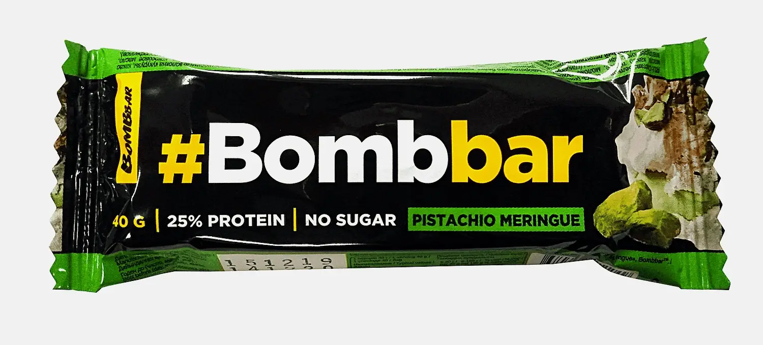 Изображение товара Протеиновый батончик Bombbar Фисташковая меренга 40г без сахара