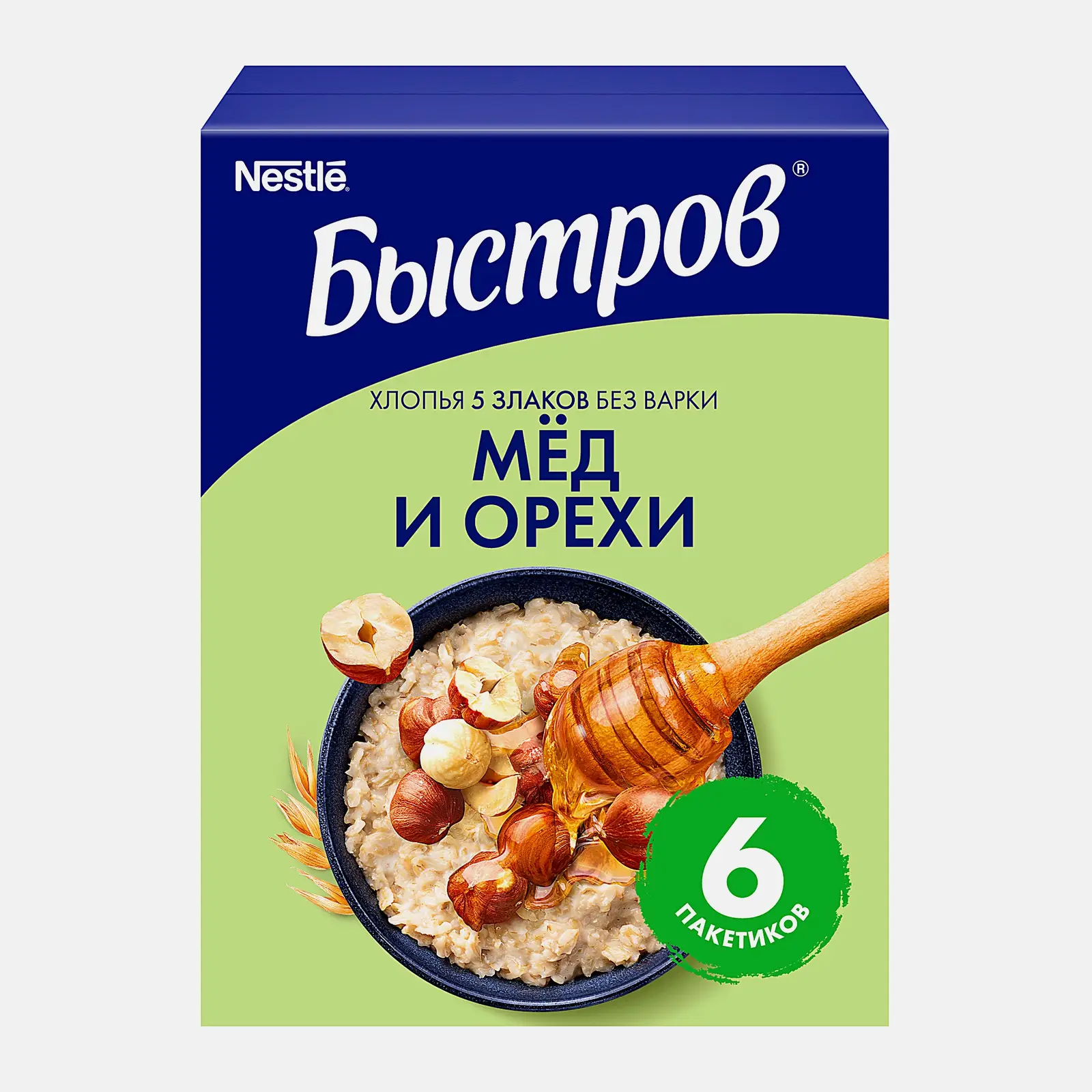 Каша Быстров 5 Злаков с медом и орехами 6шт 240г Каша Быстров 5 Злаков с медом и орехами 6шт 240г