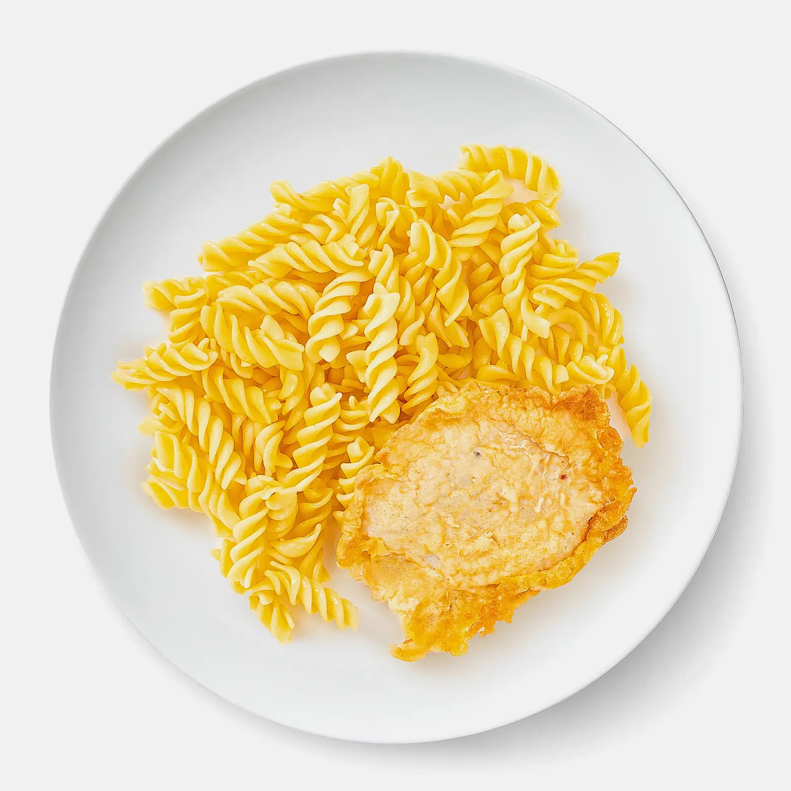 Изображение товара Куриный шницель в яйце с макаронами 200г - готовое сбалансированное блюдо