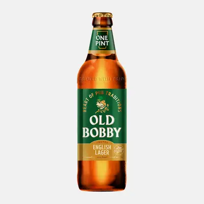 Пиво Old Bobby Лагер светлое фильтрованное пастеризованное 4.6% 568мл