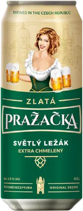 Пиво Prazacka Zlata светлое лагер 4.9% 500мл