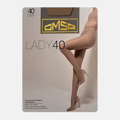 Бежевые колготки женские 40 den р.2 Omsa Lady